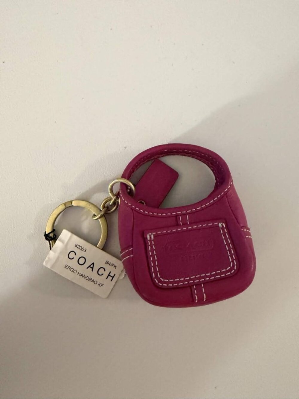 Coach Vintage Ergo Mini Bag Keychain Raspberry Pink NWT